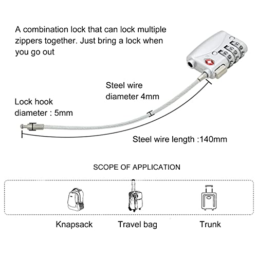 Cytteroa TSA Equipaje Locks ,2Pcs Bloqueo De CóDigo 3 DíGitos TSA Equipaje Locks Candado De Seguridad Candados de Equipaje Candado maleta Para Maletas De Viaje, Mochila De Equipaje(Negro)