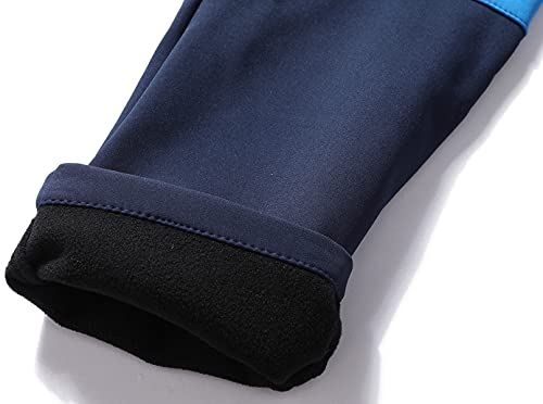 DAFENP Niño Montaña Pantalones al Aire Libre Impermeables Pantalones de Nieve Invierno Calentar Transpirable Softshell Pantalones Niñas Senderismo Pantalones Trekking KZ2001-Navy Blue-M