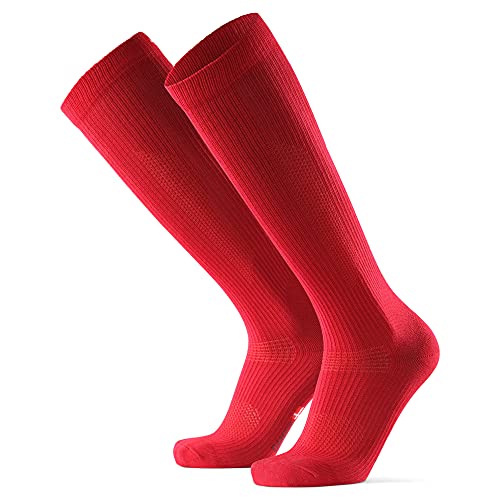 DANISH ENDURANCE Calcetines de Compresión de Algodón Orgánico Pack de 1 (Rojo, EU 35-38)