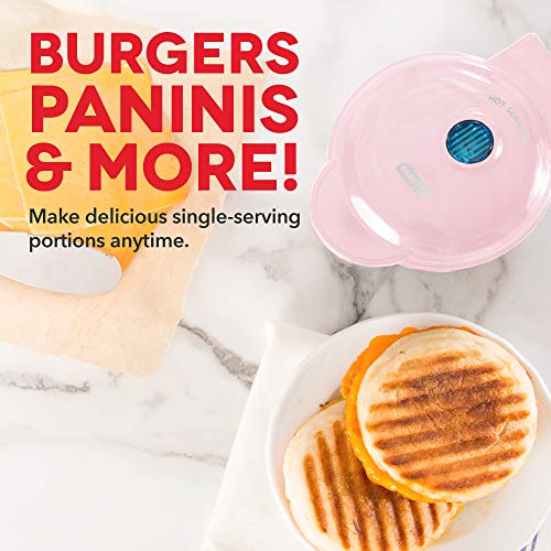 Dash Mini Maker Máquina de parrilla portátil + Prensa para panini para hamburguesas gourmet, sándwiches, pollo + otros en la marcha desayuno, almuerzo, o aperitivos con guía de recetas