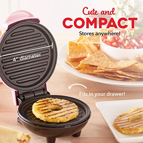 Dash Mini Maker Máquina de parrilla portátil + Prensa para panini para hamburguesas gourmet, sándwiches, pollo + otros en la marcha desayuno, almuerzo, o aperitivos con guía de recetas