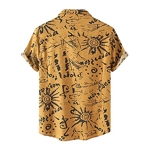 Dasongff Camisa hawaiana de manga corta para hombre, con estampado hawaiano, holgada, estilo retro impreso, para el tiempo libre, verano, informal, cómoda para la playa, para carnaval o fiestas