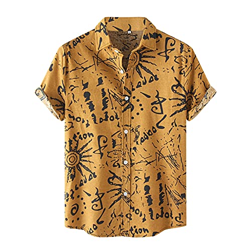 Dasongff Camisa hawaiana de manga corta para hombre, con estampado hawaiano, holgada, estilo retro impreso, para el tiempo libre, verano, informal, cómoda para la playa, para carnaval o fiestas