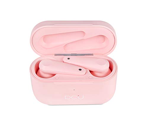 DCU Tecnologic | Earbuds | Auriculares Bluetooth 5.0 | Control Táctil | Inalámbrico | con Micrófono | Ultraligeros (Rosa)