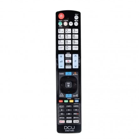 DCU Tecnologic | Mando a Distancia Universal | Control de Canales TV | Compatible para Televisores LG Smart | Fácil Configuración | Negro