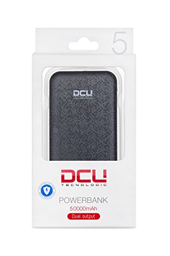 DCU TECNOLOGIC | Power Bank | Cargador Móvil Portátil | Batería Externa | 2 x USB | Incluye un Cable Micro-USB de 26 cm (5000mAh)