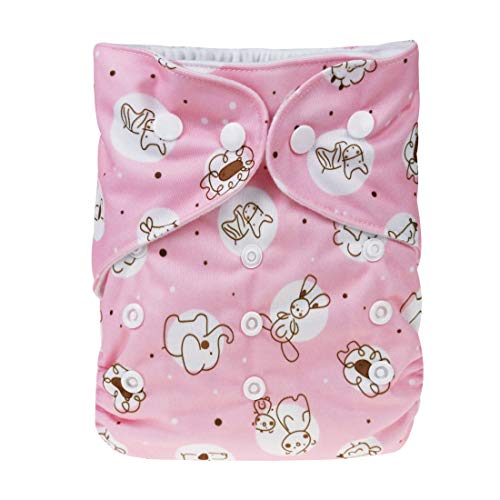 DEBAIJIA Cubierta de Pañales de Tela Para Bebés Lindo Casual Reutilizable Impermeable Transpirable Ajustable Lavable Pañal Diario Adecuado para 0-36 Meses Niño Niño Niña Sin Inserto 1 / PCS