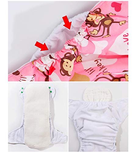 DEBAIJIA Cubierta de Pañales de Tela Para Bebés Lindo Casual Reutilizable Impermeable Transpirable Ajustable Lavable Pañal Diario Adecuado para 0-36 Meses Niño Niño Niña Sin Inserto 1 / PCS