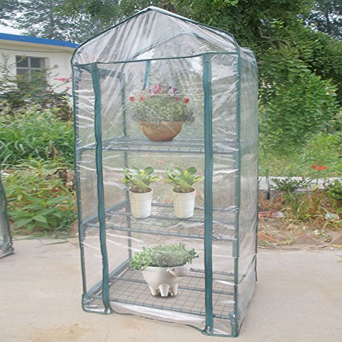 Denash Carpas de invernadero, 69x49x126cm PVC Jardín Invernadero Plantas de flores Jardinería Cubierta de tela para exteriores Impermeable Anti-UV Transpirabilidad solar