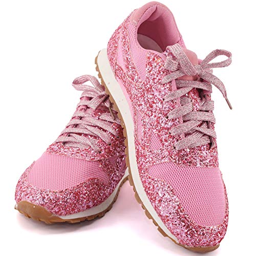 Deportivas con Lentejuelas Rosas Brillantes (39)