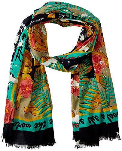 Desigual Foul_Flower Banana Bufanda, Amarillo (Amarillo Bombay 8041), Talla única (Talla del Fabricante: U) para Mujer