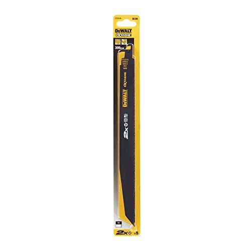 DEWALT DT2314L-QZ - Hoja de sierra sable bi-metal Extreme 2X de demolición, longitud: 305mm, paso de diente: 4,2mm para madera y clavos