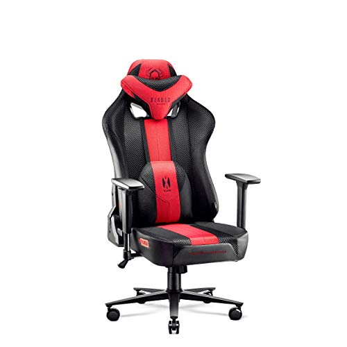 Diablo X-Player 2.0 Silla Gaming Para Niños Oficina Apoyabrazos 3D Diseño Ergonómico Cuello/Cojín lumbar Antracita-Carmesí Kids (S)