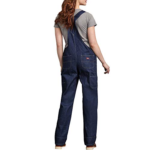 Dickies Women's Denim Bib Overall, Blue Denim, Small