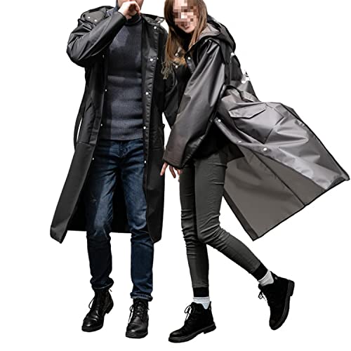 DILEXIXI Chubasquero Impermeable para Hombre Que Agranda El Borde del Sombrero para Prevenir Eficazmente La Lluvia Al Correr Y Caminar,Negro,XXL