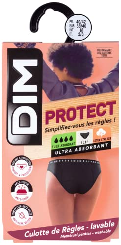 Dim Culotte MENSTRUELLE Flux ABONDANT/Nuit Ropa Interior, Noir, 36/38 Women