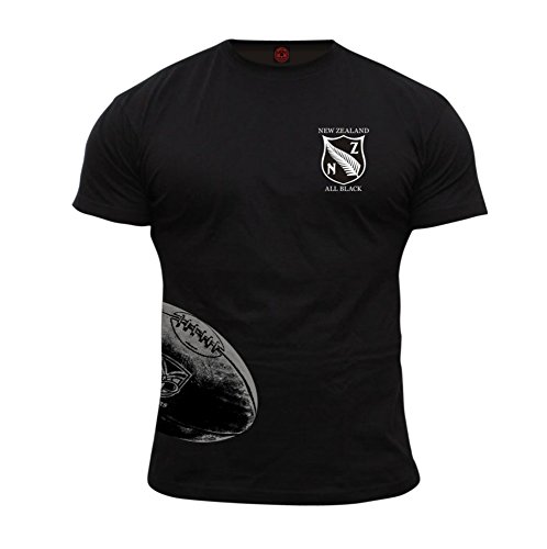 Dirty Ray Rugby New Zealand All Black Camiseta Hombre KRB3 (S)