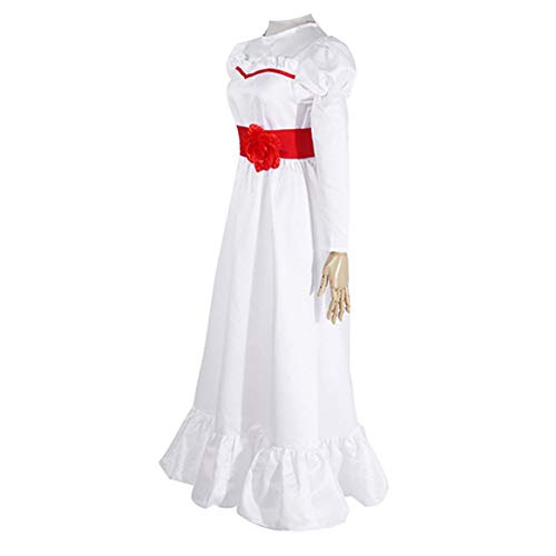 Disfraz Annabelle Mujer Niña Halloween Carnaval Vestido Blanco Fantasma Muñeca Costume/S