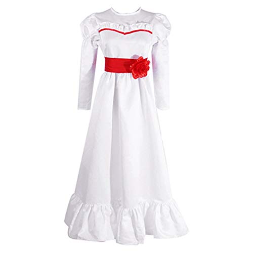 Disfraz Annabelle Mujer Niña Halloween Carnaval Vestido Blanco Fantasma Muñeca Costume/S