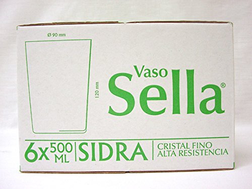 Dkristal Lote 6 Vasos Cristal Transparente Sella 500ML Sidra