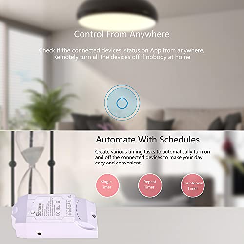 Docooler Dual R2 WiFi Inalámbrico Smart Switch 2 Gang Smart Home El Control Remoto de WiFi Funciona con Google Home (2pcs)