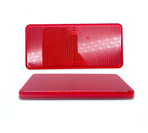 DOJA Barcelona | Reflectante para Remolques Rectangular | Catadioptrico Adhesivo | Pack 10 Rojo | Reflectantes Remolque, Catadrioptico Caravana, Catadioptrico Tractor, Catadioptrico Moto, Coche