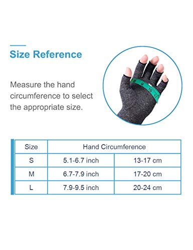 Donfri 2 pares de guantes de compresión para artritis, sin dedos, para aliviar el dolor, para juegos y para dar calor, aptos para mujeres y hombres (S, gris)