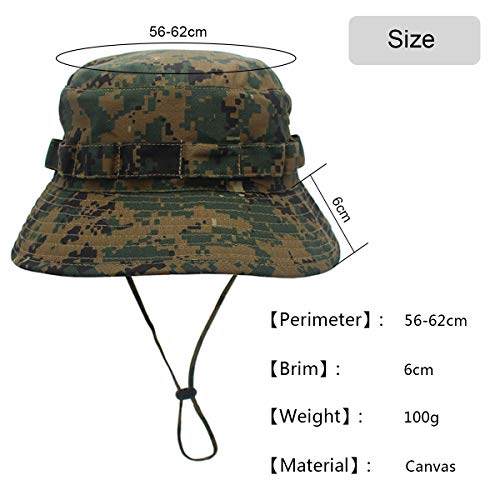 DORRISO Hombre Mujer Sombrero para el Sol UPF 50+ Anti-UV Vacaciones Viaje Cámping Playa Gorro de Pesca Talla única 56 a 62 CM Gorra de Pescador Camo G