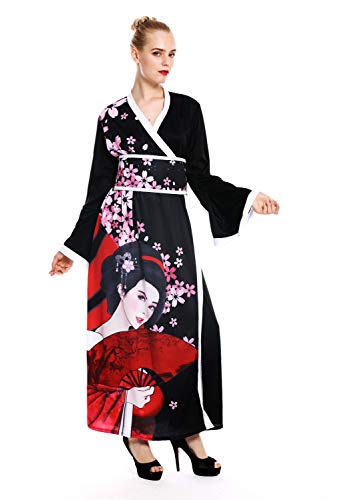 dressmeup - W-0288-S/M Disfraz mujer feminino Halloween quimono kimono Geisha Japón japonaise Chine Talla S/M