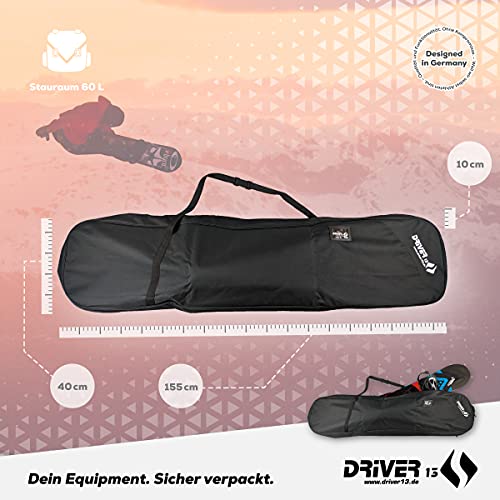 Driver13 ® Bolsa de snowboard negra Boardbag Snowboardbag negra 155 cm