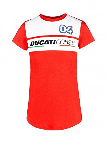 Ducati Corse Team 2018 Andrea Dovizioso #04 MotoGP - Camiseta ajustada para mujer, rojo, Womens (XL) Chest 95cm/37 Inches