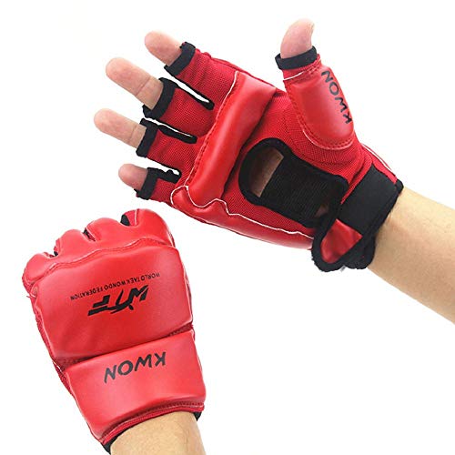 Ducomi Guantes de Boxeo de Medio Dedo con Muñequera Ajustable - Protección de Nudillos Durante el Combate,Agarre y Puñetazo -Adecuado para Hombres y Mujeres - MMA, Muay Thai, Taekwondo (Negro, L)