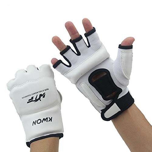 Ducomi Guantes de Boxeo de Medio Dedo con Muñequera Ajustable - Protección de Nudillos Durante el Combate,Agarre y Puñetazo -Adecuado para Hombres y Mujeres - MMA, Muay Thai, Taekwondo (Negro, L)