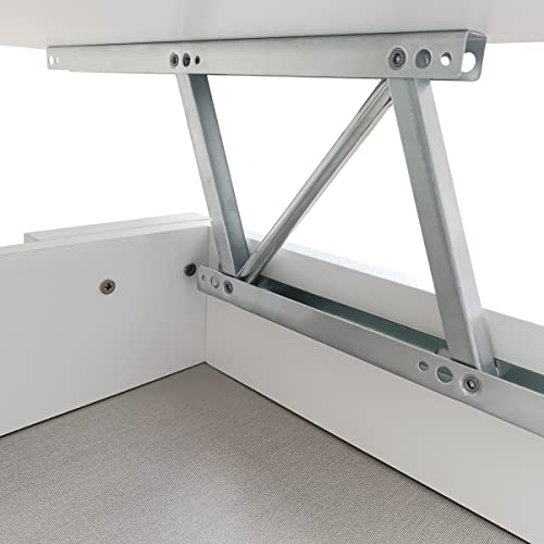 Duérmete Online 0 Mesa de Centro Elevable, Mesita de Salón o Comedor, Acabado en Color Blanco, Medidas: 90 cm (Ancho) x 50 cm (Fondo) x 46-57 cm (Alto), Madera, 90 x 50 x 46/57 cm