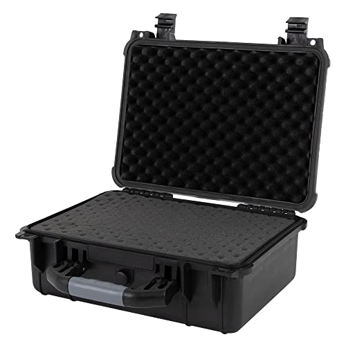 ECD Germany Maletín para Cámara y Equipo de Fotografía con 3 Espumas Extraíbles de Poliuretano L 43x39x17cm Grande Estuche Resistente al Agua de Exteriores Fundas para Cámaras y Accesorios