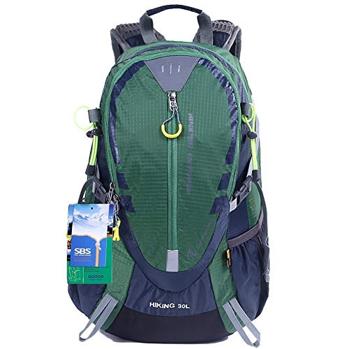 EGOGO 30L al Aire Libre Ciclismo Senderismo Mochila Resistente al Agua Corriendo Mochila Camping con Lluvia Cubierta S2310 (Verde)