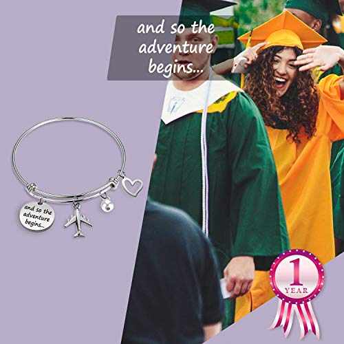 EIGSO Class of 2019 Regalos de graduación y así la aventura comienza pulsera de graduación de escuela secundaria (La aventura comienza BR)