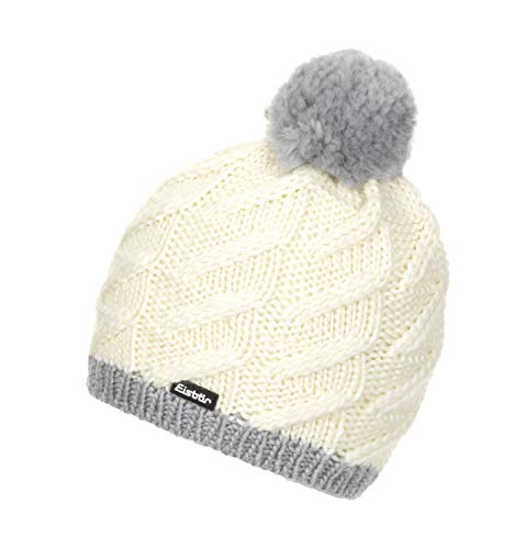 Eisbär Gorro Unisex Asteria Pompon Mü, Unisex Adulto, Gorro, 77075, Gris/Blanco, Talla única