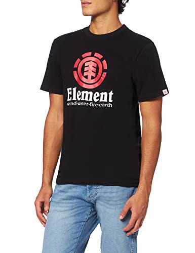 Element Vertical - Camiseta de Manga Corta para Hombre, M, Negro (Flint Black)