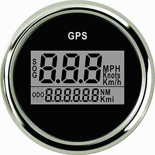 ELING Impermeable Digital GPS Velocímetro Odómetro para Auto Marine Truck con luz de fondo 2 pulgadas (52mm) 9-32V