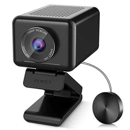 eMeet Webcam 1080P Jupiter AI - Webcam con detección Facial (Full HD, con Altavoz, Campo de visión de 96°, con corrección de luz, Plug & Play, para Win10, Mac OS X, Linux, Skype, Conferencia)