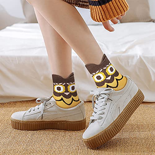 Emooqi Calcetines de Mujer, 6 pares de Calcetines de Dedo del Pie Para Mujer Calcetines de Algodón Bonitos Con Cinco Dedos, Calcetines de Dibujos Animados de Animales, Transpirables Calcetines