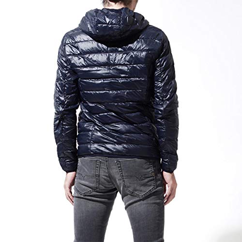 Emporio Armani Train Core Down Hooded Jacket Chamarra de Plumas, Noche Azul, XL para Hombre