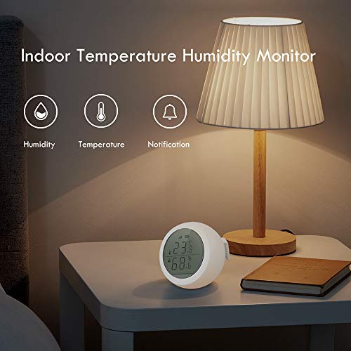 eMylo Smart Termómetro inalámbrico ZigBee Higrómetro ZigBee Sensor digital de temperatura y humedad Monitor Termohigrómetro inalámbrico con función de dato de alerta para el hogar/habitación del bebé