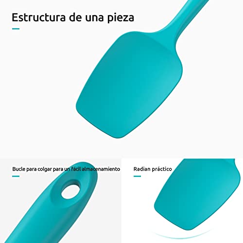 Espátulas de Cuchara de Silicona: U-Taste 315℃ Resistente al Calor Lengua Raspador de Goma Flexible y Libre de BPA, Juego de 3 Utensilios de Cocina para Hornear y Mezclar, Multicolor