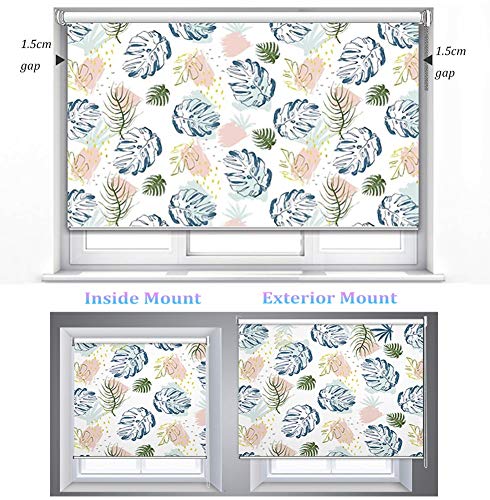 Estor Enrollable Persiana Enrollable para Ventana de Puerta Patrón Floral, Mini Persianas Opacas 100% con Herrajes, 50cm/70cm/90cm/110cm/130cm de Ancho (Size : 130×200cm)