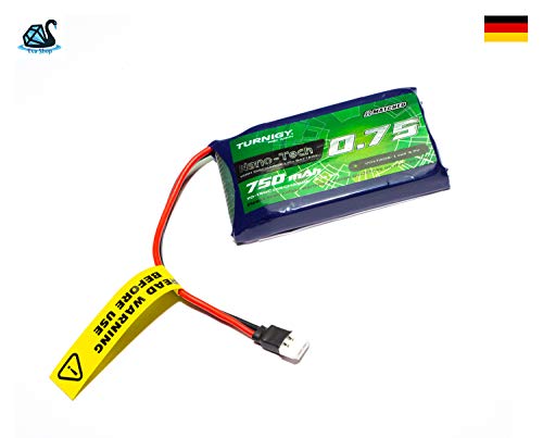 Eva Shop® Turnigy Nano-Tech Plus - Batería de polímero de litio (750 mAh, 1S, 70 C - 150 C, con conector Molex de 2 pines)