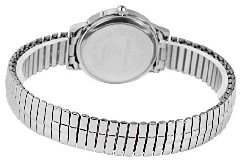 Excellanc llanc Mujer Reloj con cordón plata metal blanco clásico elegante cuarzo analógico reloj de pulsera