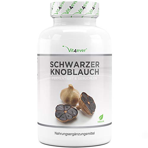 Extracto de Ajo Negro 15:1-180 Cápsulas con 750 mg - Premium: Con S-Allylcysteine (SAC) - Fermentado - Sin olor - Altamente dosificado - Vegano