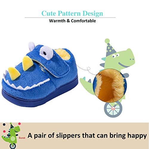 Fadezar Zapatillas De Estar por Casa para Niñas Niños Invierno Pantuflas Animales Antideslizantes Cálido Slippers 17 Azul EU 24/25 (Tamaño de la etiqueta170)